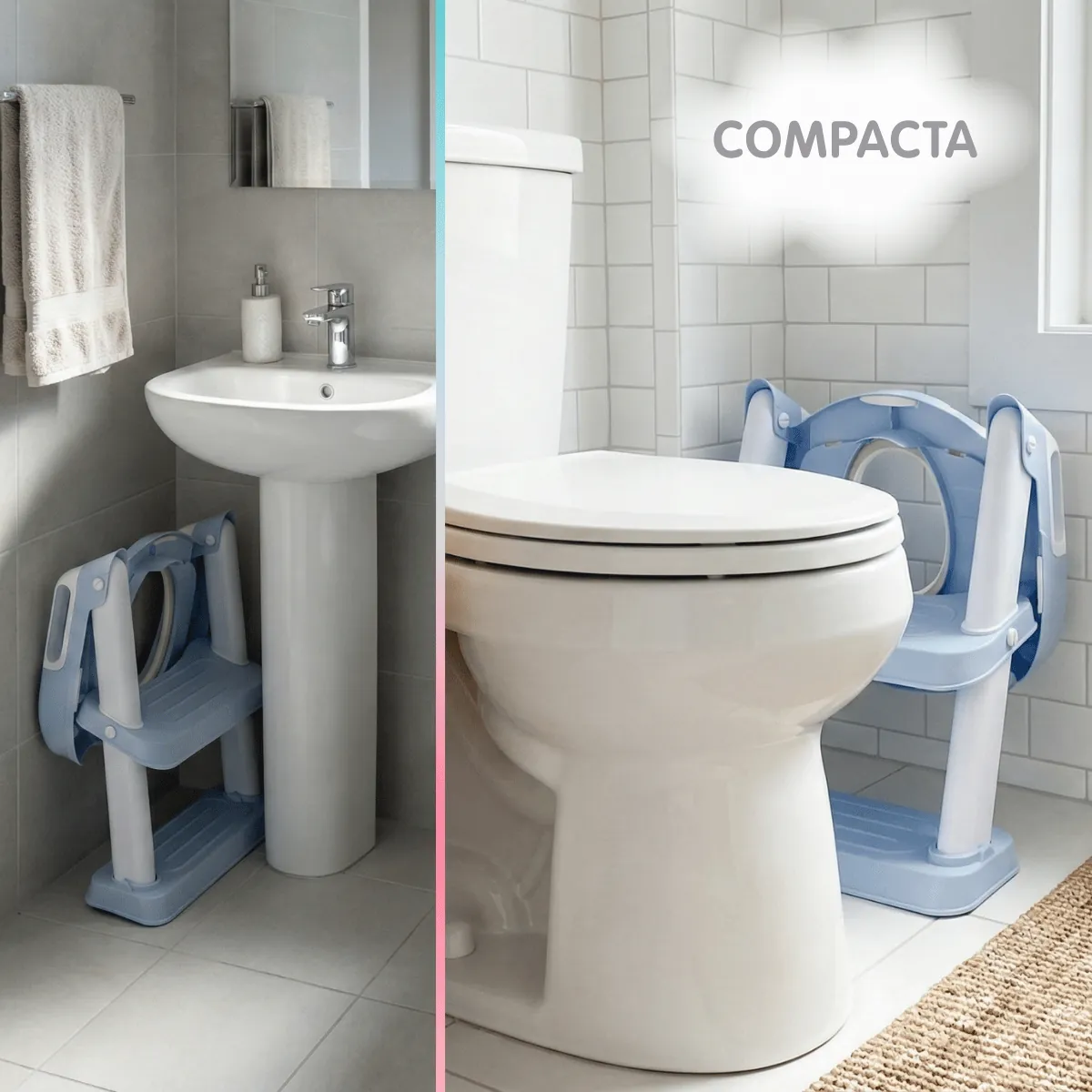 Escada Redutora compacta no banheiro