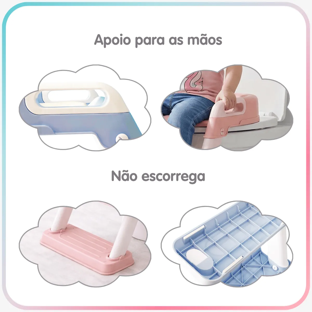Apoio para as mãos e base antiderrapante