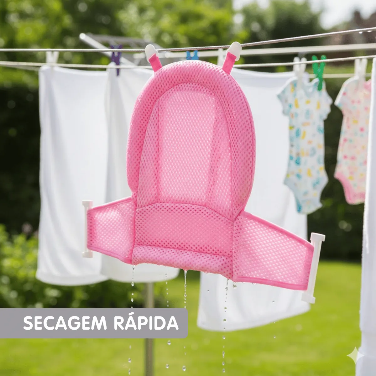 Rede de banho de secagem rápida no varal