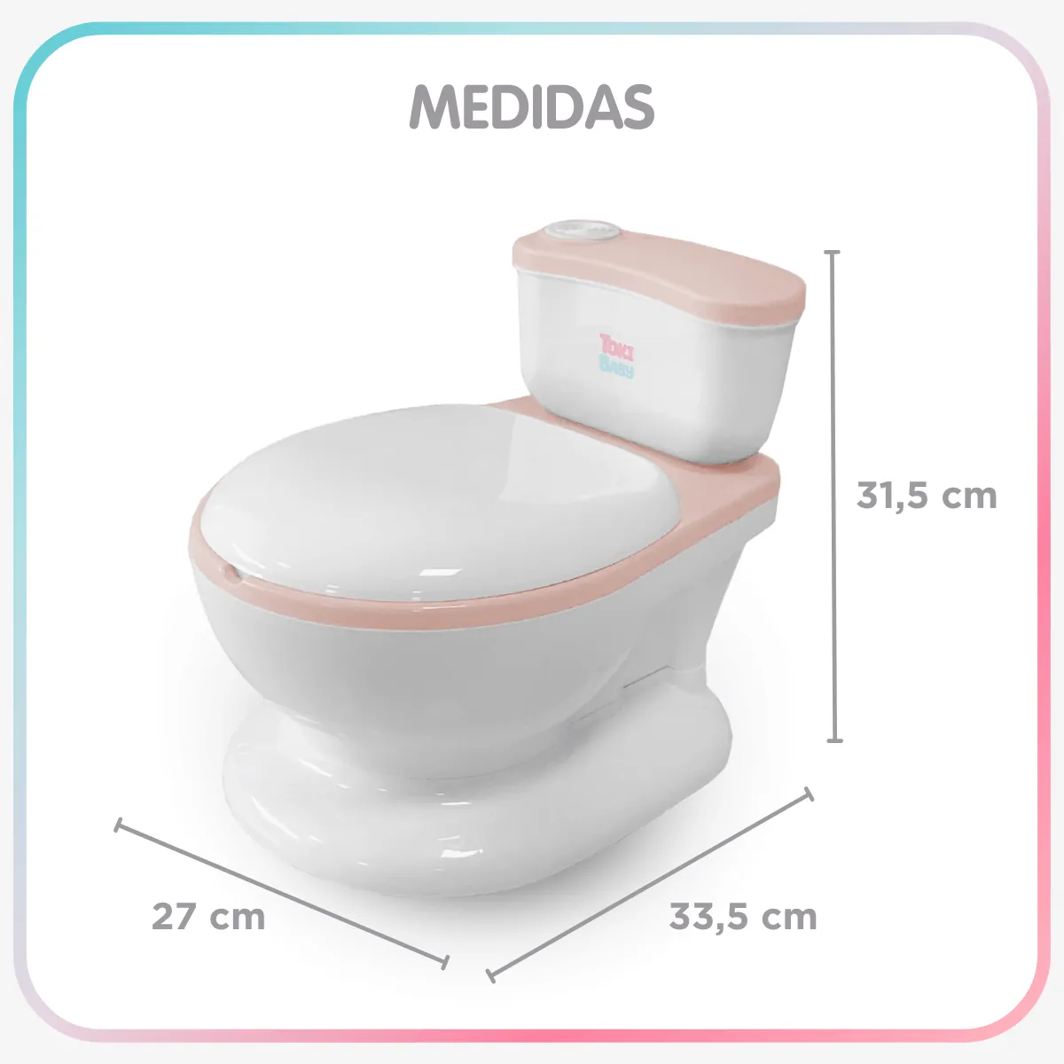 Medidas do Troninho Privadinha: 33,5 x 27 x 31,5 cm